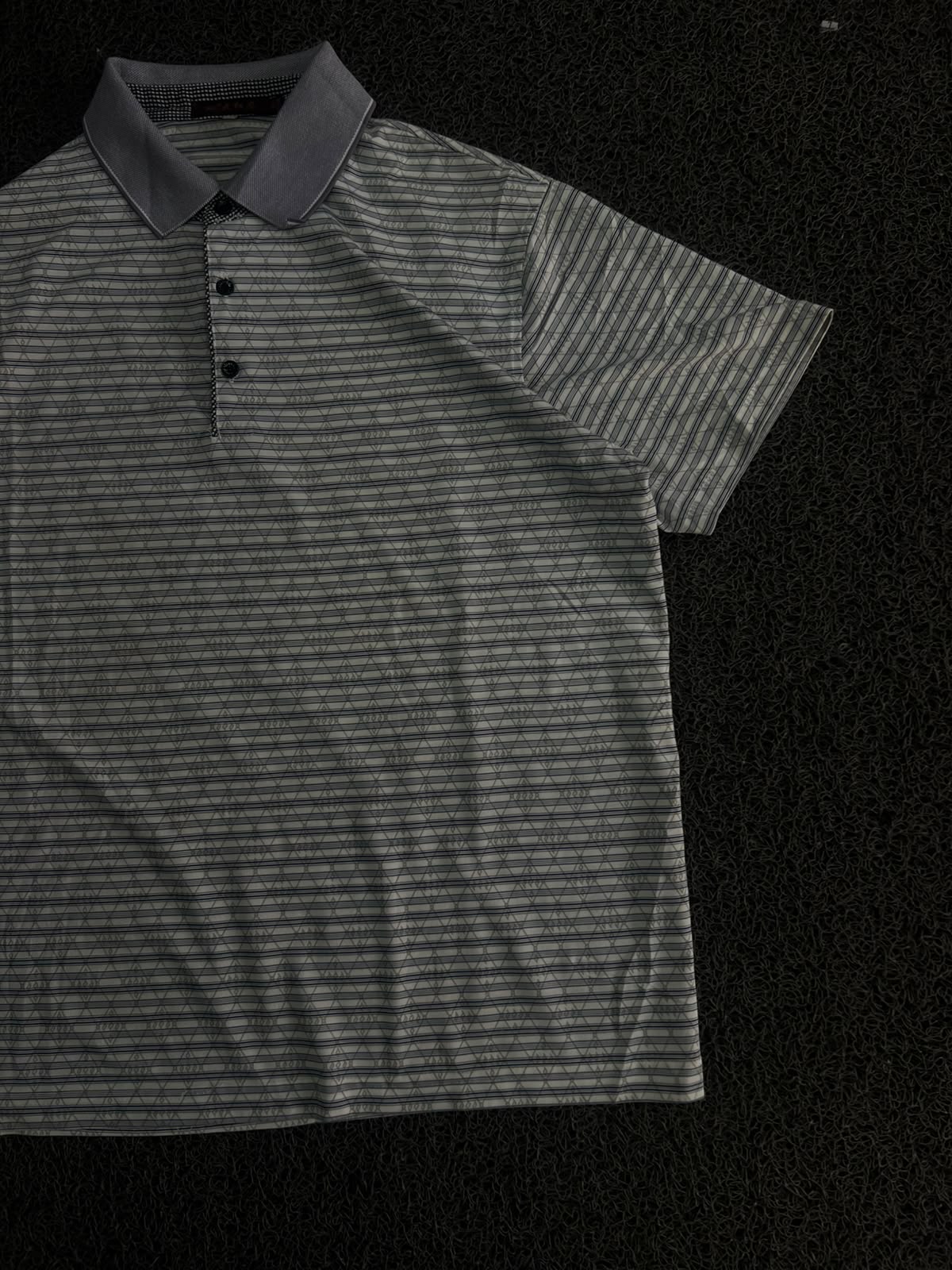 Geometric Pattern Half-Sleeve Polo T-Shirt