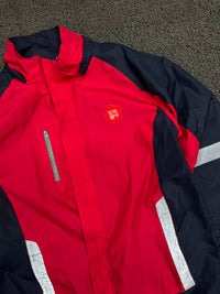 Red & Navy Blue Reflective Windbreaker Jacket ⚠️ No Zip