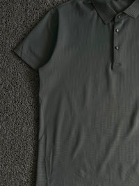 Dark Grey Textured Polo T-Shirt
