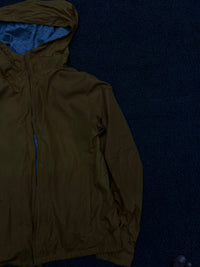 Hooded Windbreaker Jacket with Blue Contrast Lining ⚠️ No Zip
