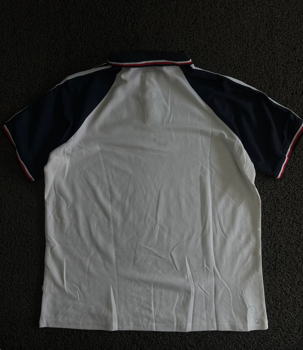 White Contrast Stripe Polo T-Shirt