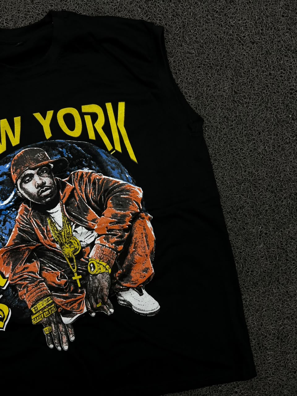 Vintage New York NAS Graphic Sleeveless T-Shirt – Black