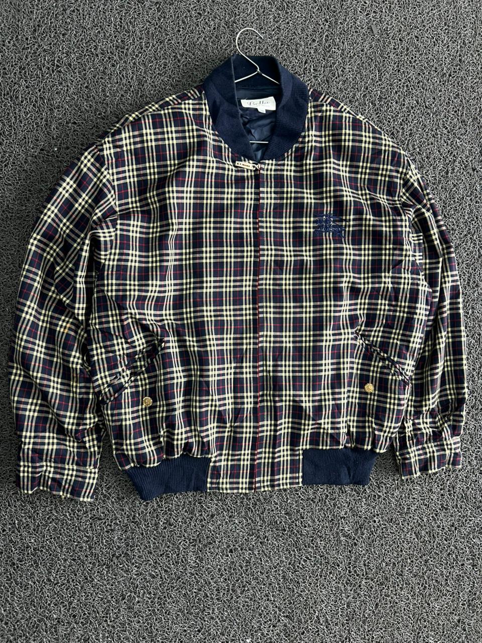 Vintage Plaid Bomber Jacket – Check Lightweight Zip-Up Jacket