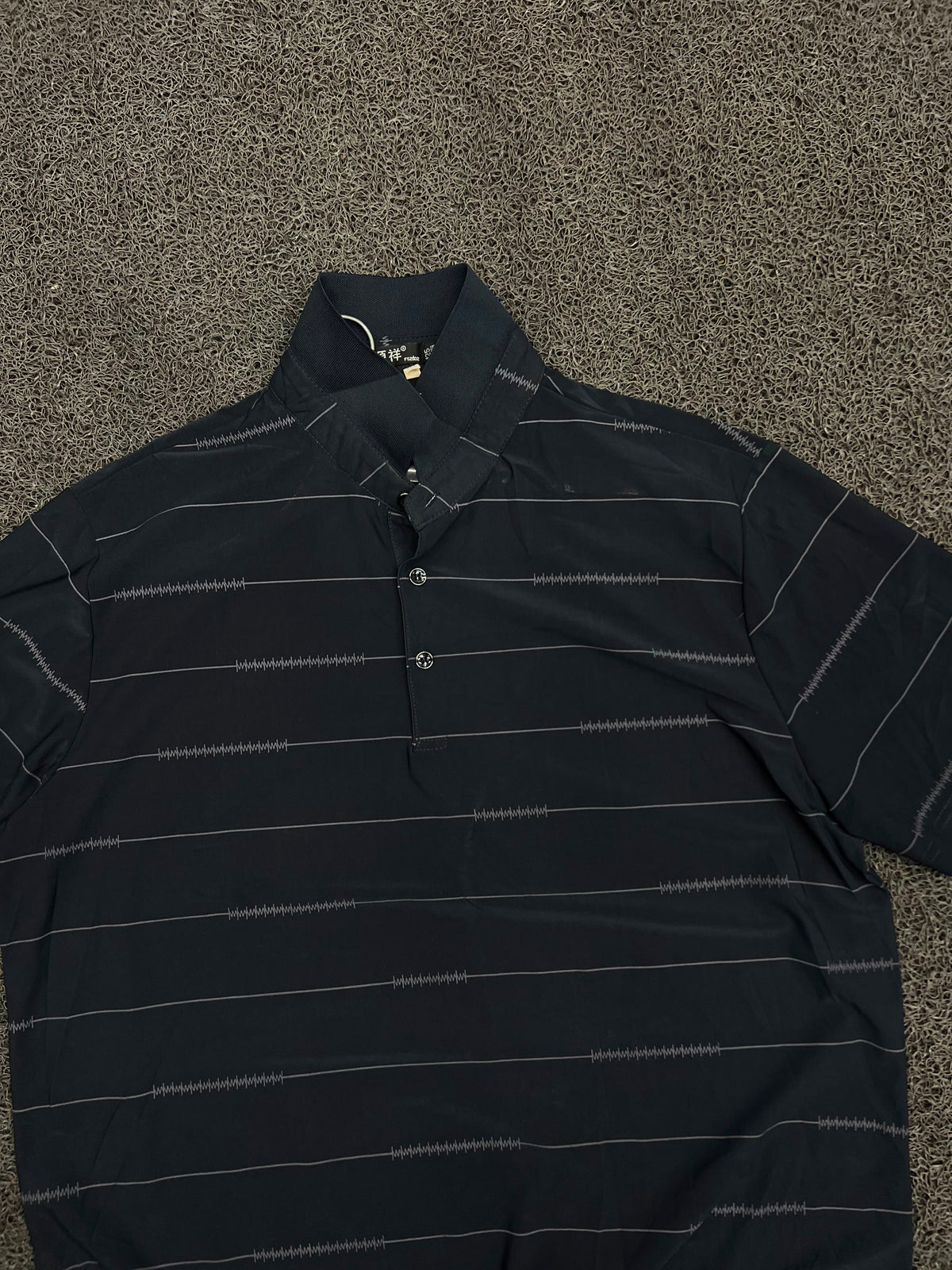 Vintage Striped Embroidered Polo T-Shirt