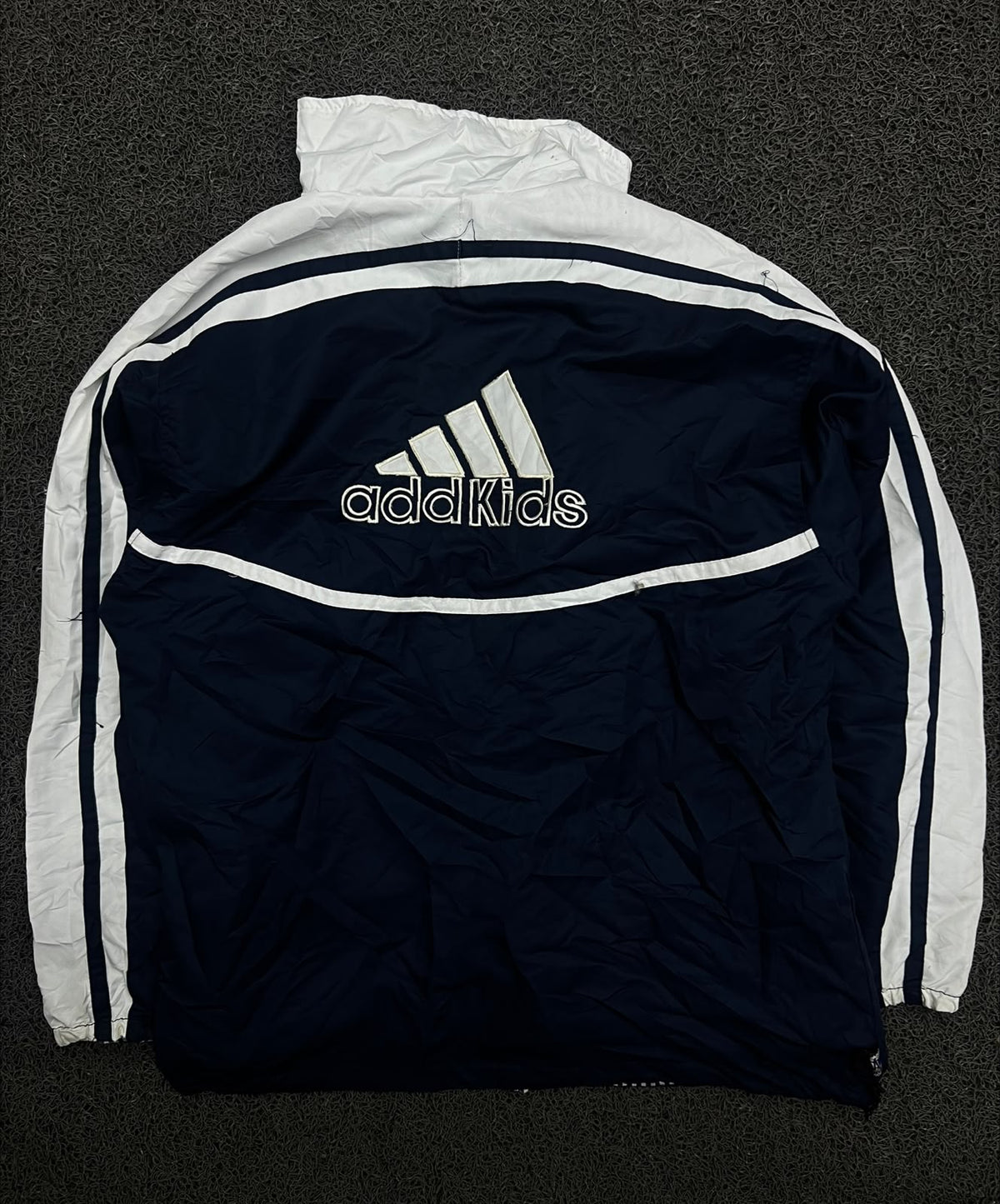 White Stripe Track Jacket ⚠️ Small Damage and No Zip