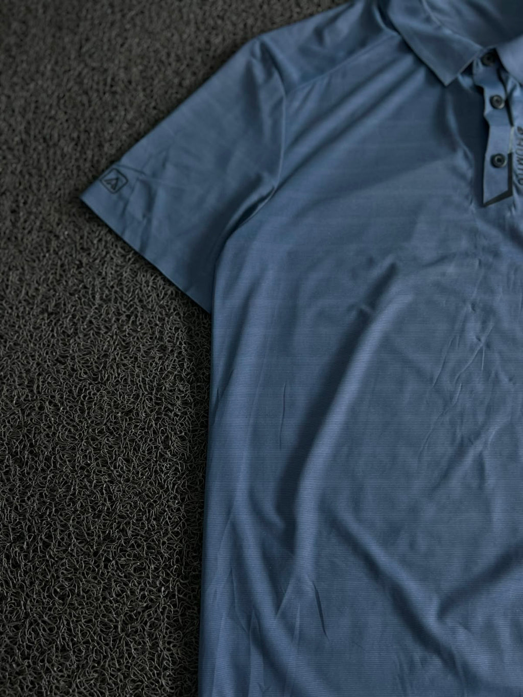 Vintage Men's Slate Blue Performance Polo T-Shirt – Short Sleeve Collared Active Wear
