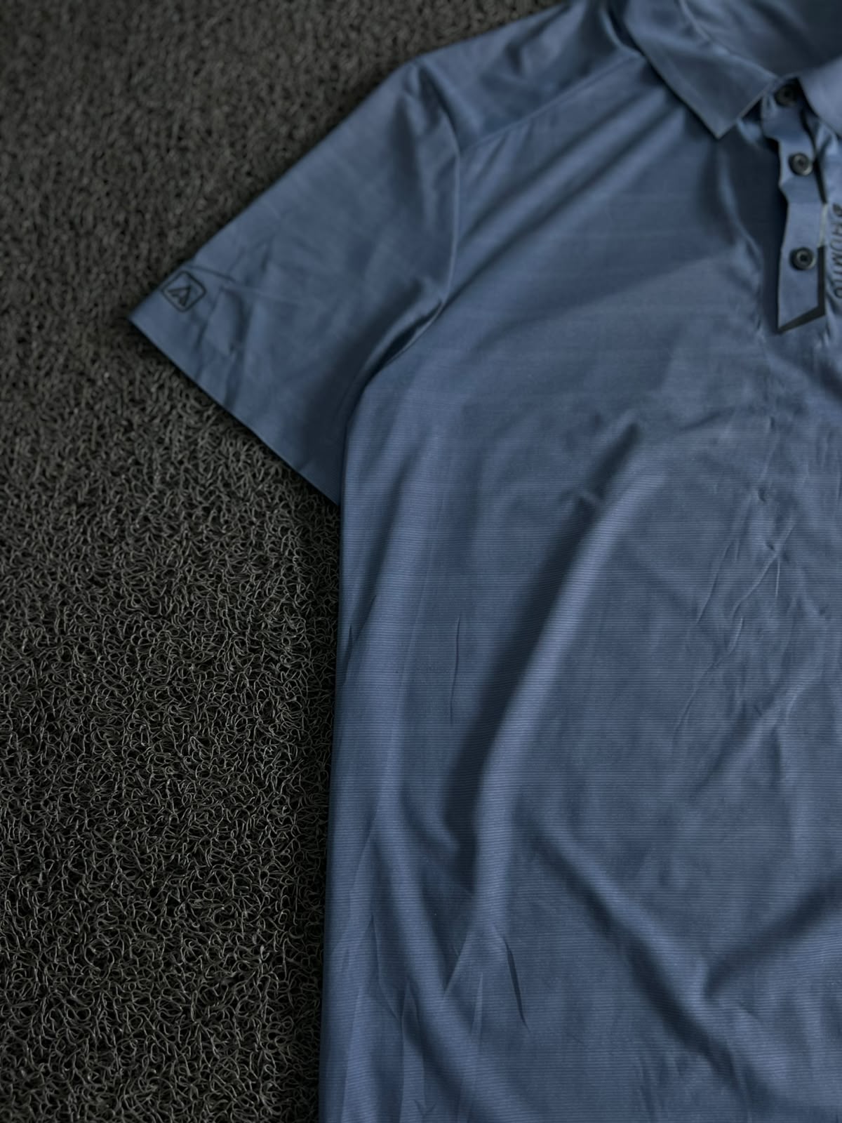 Vintage Men's Slate Blue Performance Polo T-Shirt – Short Sleeve Collared Active Wear