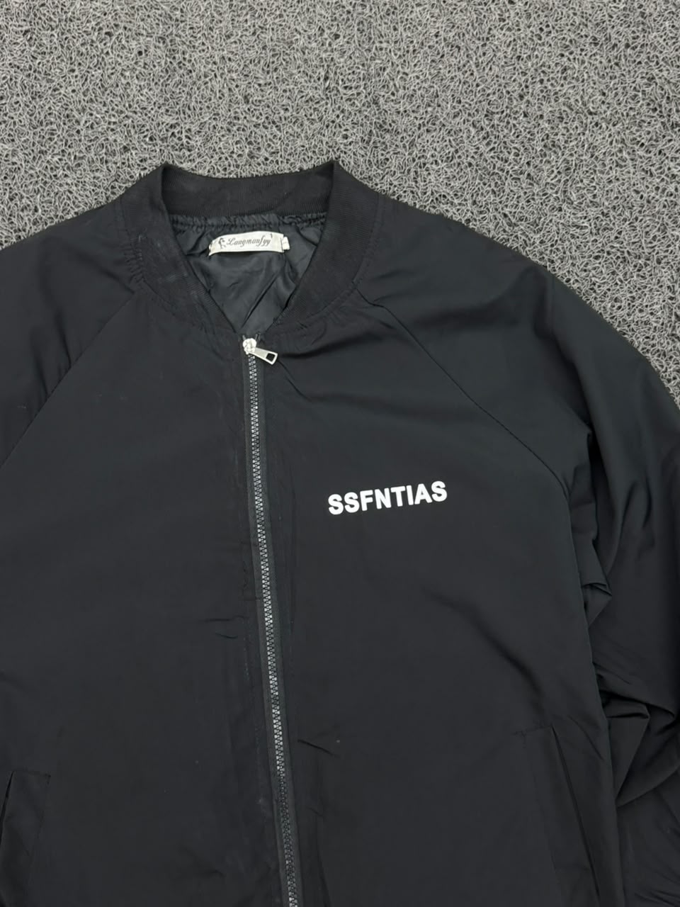SSFNTIAS Black Lightweight Bomber Jacket – Full Zip Casual Outerwear