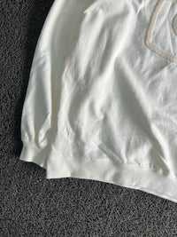 Unisex White Fleece Crewneck Sweatshirt