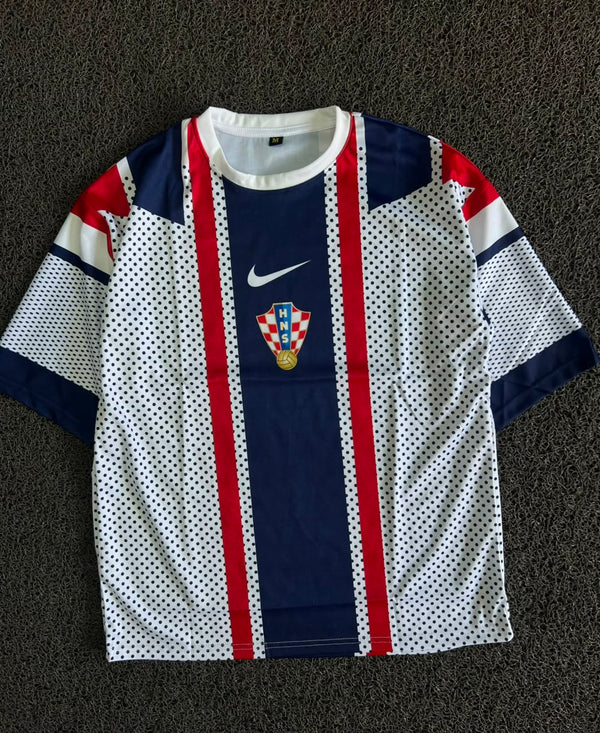 Nike Croatia HNS Modrić #10 White Football Five Sleeve Jersey – Retro Dotted Design