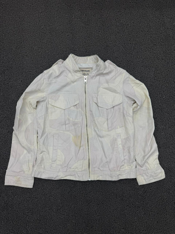 Zadig & Voltaire Tonal Camo Butterfly Embroidered Utility Jacket ⚠️ Small Stains