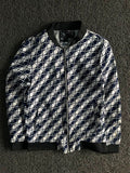 Geometric Print Bomber Jacket – Full Zip Casual Lightweight Jacket